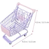 Mini Shopping Cart Simulation Supermarket Handcart Kids Craft Toy Shopping Utility Cart Storage Toy Holder Gifts for Children 6