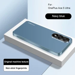 Luxury Matte Metal Lens Frame Shockproof Bumper Case - Premium Back Cover for OnePlus Ace 5 Ultra (Blue)