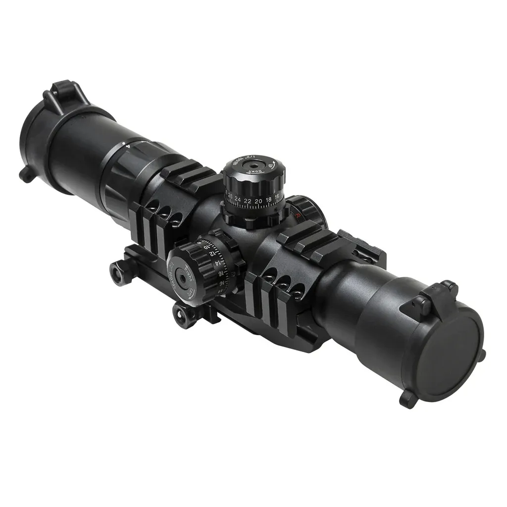 1.5-4X30 Tactical Rifle Scope with RGB illuminated Horseshoe Reticle-PEPR Mount