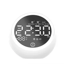 

Bedside radio wireless alarm clock with adjustable backlight temperature display