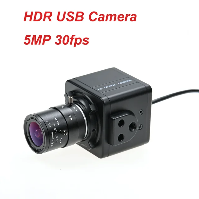HDR 5MP 30fps USB Camera HD,2592x1944,PS5520,Backlight Shooting,  5 Megapixel Webcam With 2.8-12mm zoom Lens CS Mount