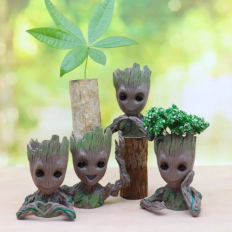 The Avenger Groot Action Figures Guardians Galaxy Plant Flowers Pot Grooting Toys Figure Garden Kids Home Decor Model Anime