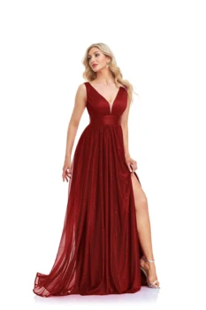 فساتين سهرة أنيقة على شكل حرف a فاخرة بطول الأرض بدون ظهر رسمية عميقة على شكل حرف v للنساء فساتين حفلات الزفاف 3