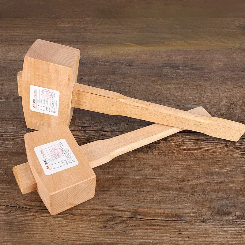 Wooden Hammer Mallet Quality Solid Beech Hammer Carpenter Wood Carving Mallet Smooth Surface Leathercraft and Woodworking Tool