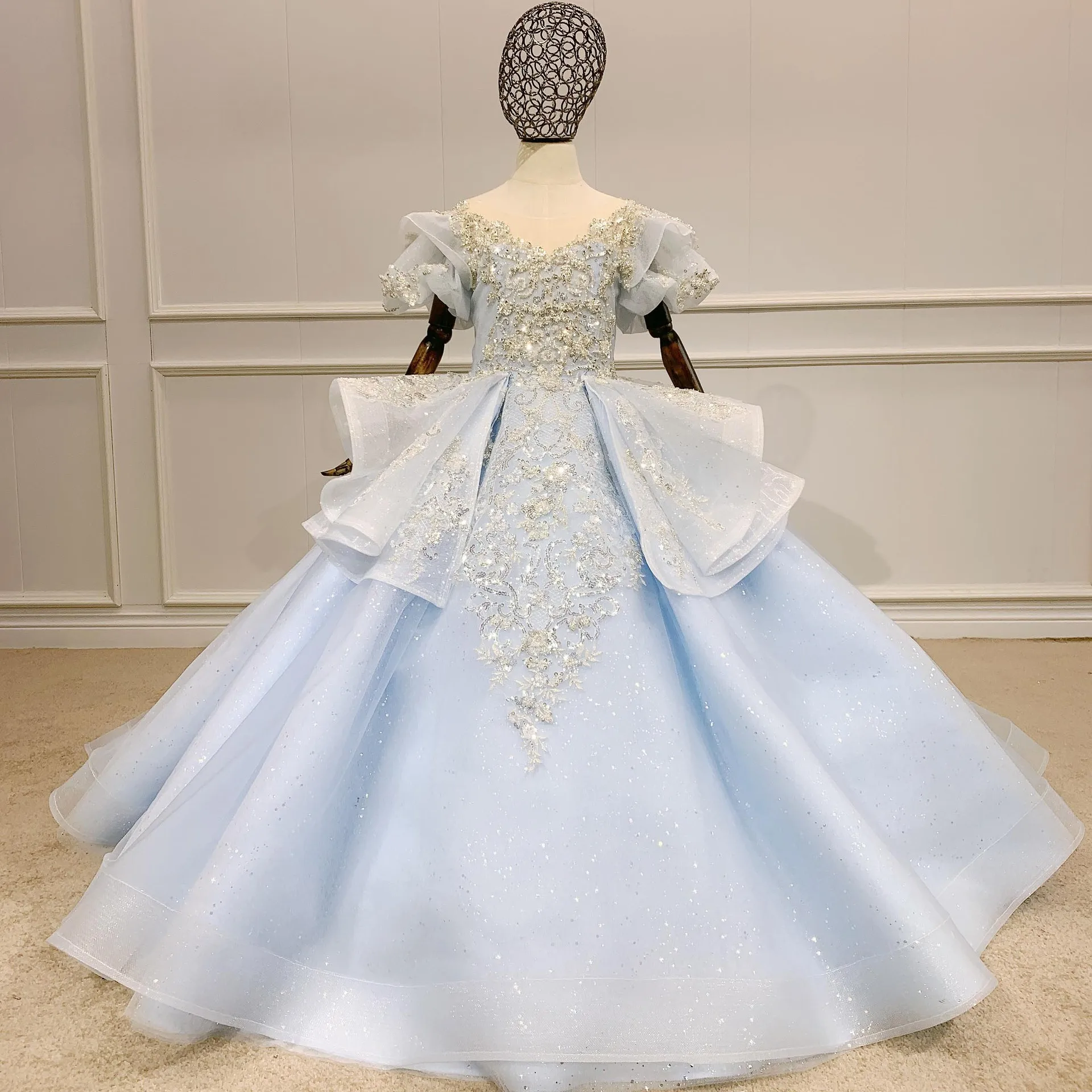 

Popodion Sequins Beaded Flower Girl Dresses for Weddings Children's Princess Dress Flower Girl Dress CHD20998