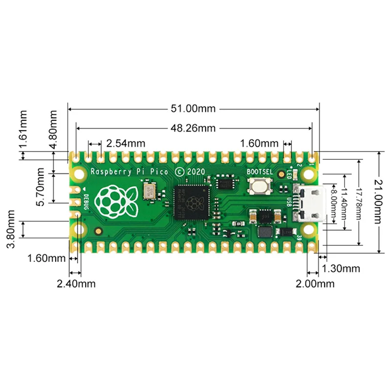     W RP2040 ũƮѷ Ĩ,  ھ 264KB ARM Cortex M0 + μ,    