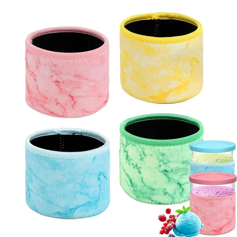 

Ice Cream Tubs Sleeves 4pcs Insulated Sleeve For Ice Cream Tubs Reusable Cozy Drink Neoprene Covers For Keeping Cold Drinks And