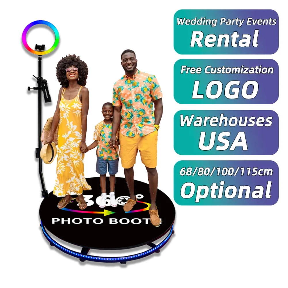 360 photo booth 68-100CM photobooth 360 camera selfie spinner ipad 360photobooth for party event With Flight Case Packing.