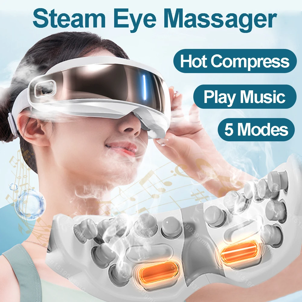 Eye Massager Vibration Airbag Pressure Eye Care Instrument Hot Compress Massage Relax Relieve Fatigue Sleep Heated Mask