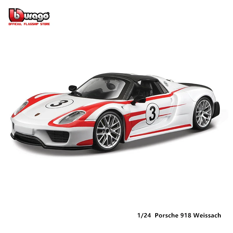 Bburago масштаб 1:24 Porsche 918 Weissach гоночный автомобиль из сплава роскошный автомобиль литые модели автомобилей Коллекция игрушек подарок