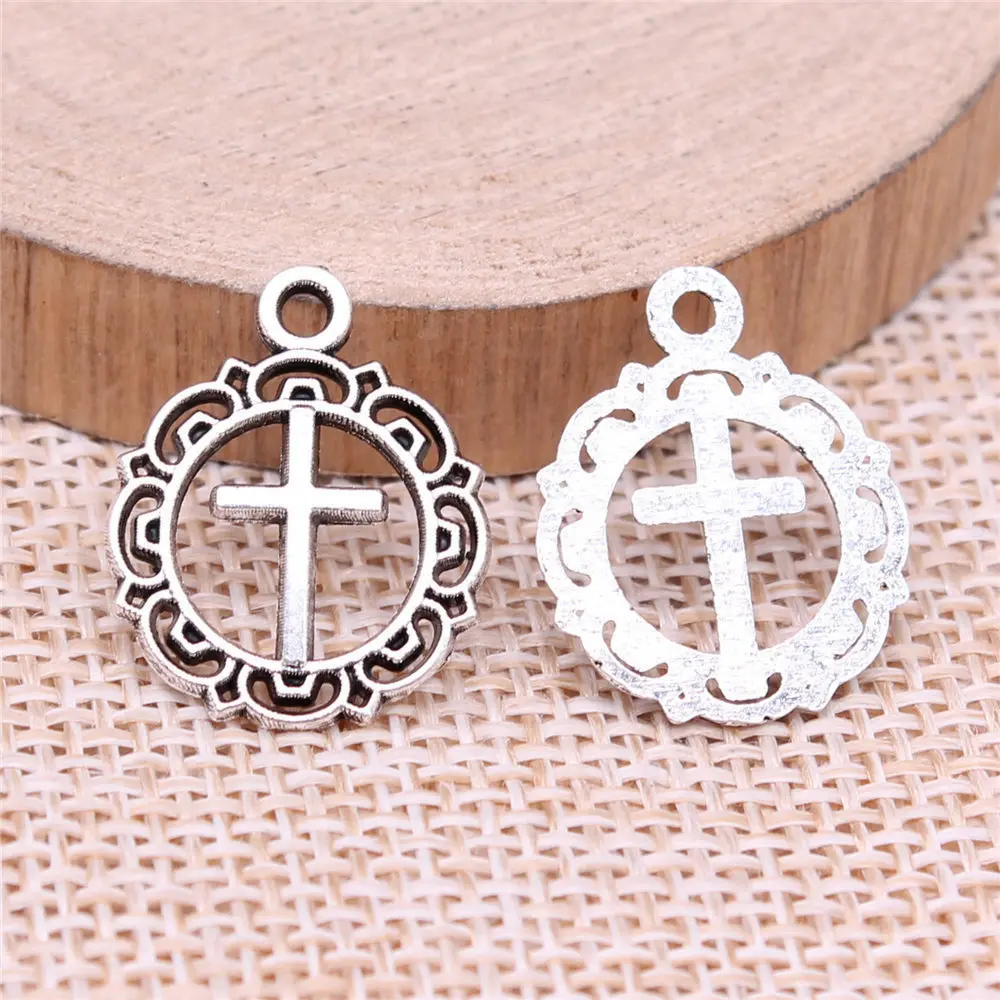 

Decoration Cross Charms Charms For Jewelry Making 19x16mm 20pcs
