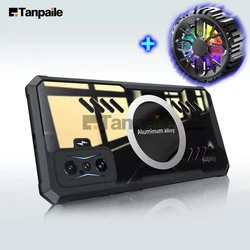Tanpaile Cooling Magnetic Shockproof Hard Bumper Case with Heat Dissipation for Black Shark 4 Pro (Black and Fan)