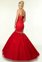 

Red Mermaid Prom Dresses with Beading 2015 Sexy sweetheart Evening Formal Gowns vestidos para festa lace crystals free shipping