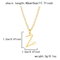 Fashion Stainless Steel A-Z Initial Letter Necklace For Women Elegant Gold Color 26 Alphabet Pendant Jewelry Girls Birthday Gift 6