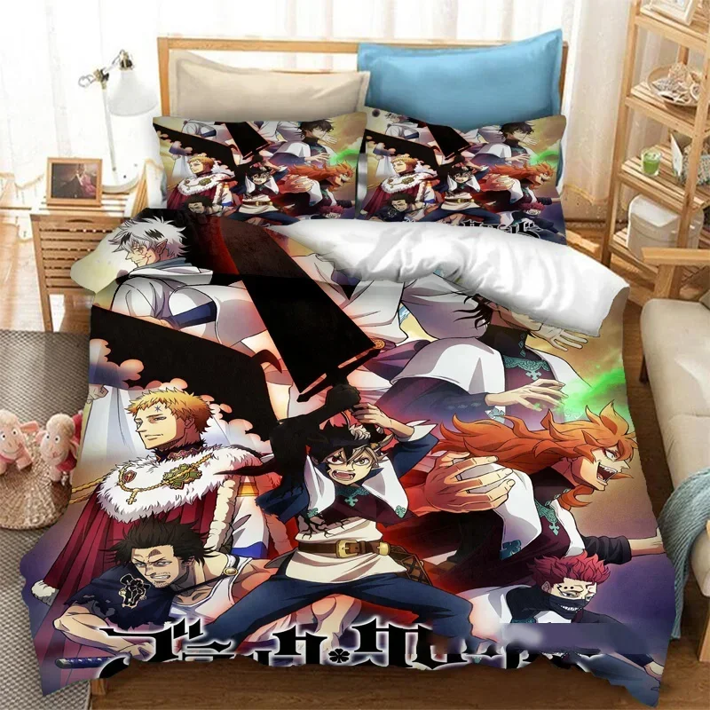 Anime Black Clover Asta Bedding Set Duvet Cover Bedroom Comforter Covers Single Twin King Size Quilt Cover Home Textile 2/3PCS