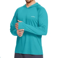Mens UPF50+ Performance T-Shirt Hoodie Long Sleeve Casual Sun Protection T-Shirt Running Quick Dry Hoodie Sunscreen Fishing Wear 1