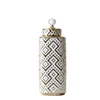 Ceramic Crystal Decorative Jar Checkmate can Geometric Golden Relief Jars Storage Tank Vase Storage container Home Decoration 6