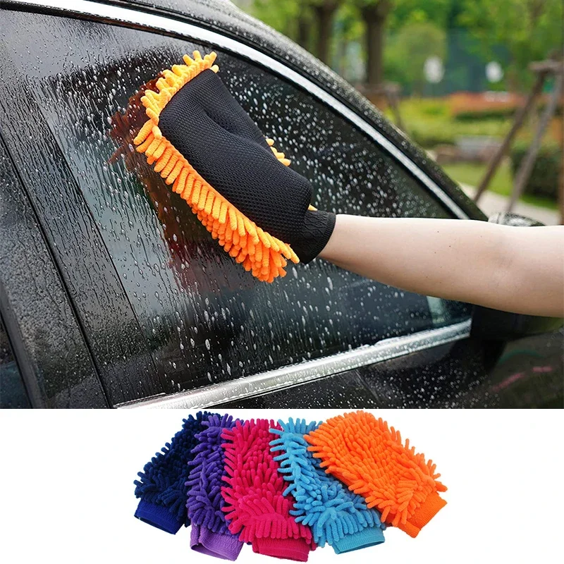 Microfiber Car Wash Mitt Double Sided Chenille Soft Thick Car Wash Glove Cleaning Tools