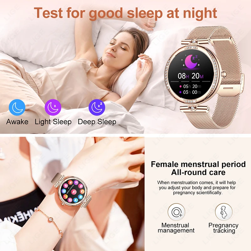 LIGE Smart Watch Women Bluetooth Call HeartRate Blood Pressure Monitoring Smartwatches Waterproof Men Smartwatch For IOS Android