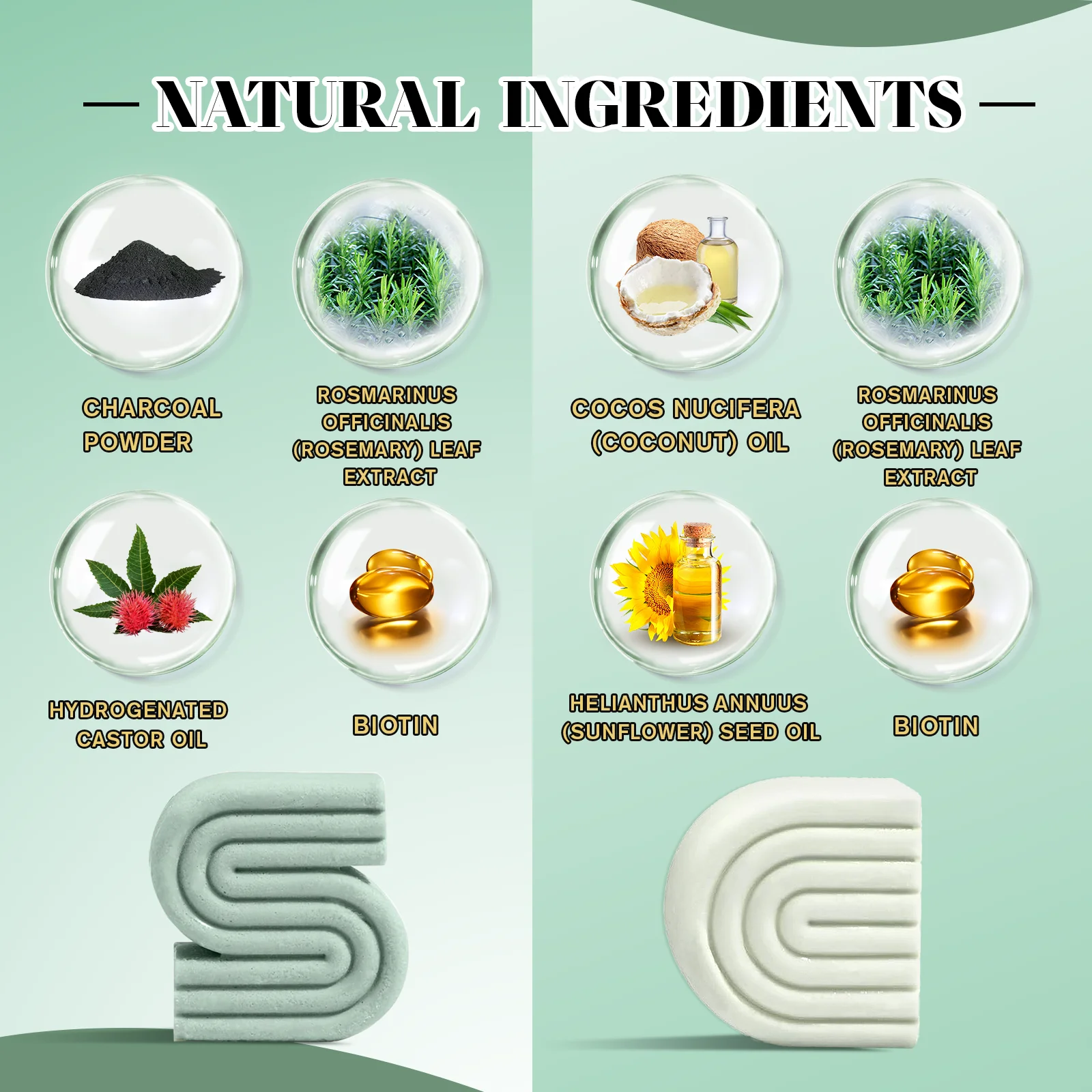 Rosemary & Biotin Solid Shampoo and Conditioner Set image 1