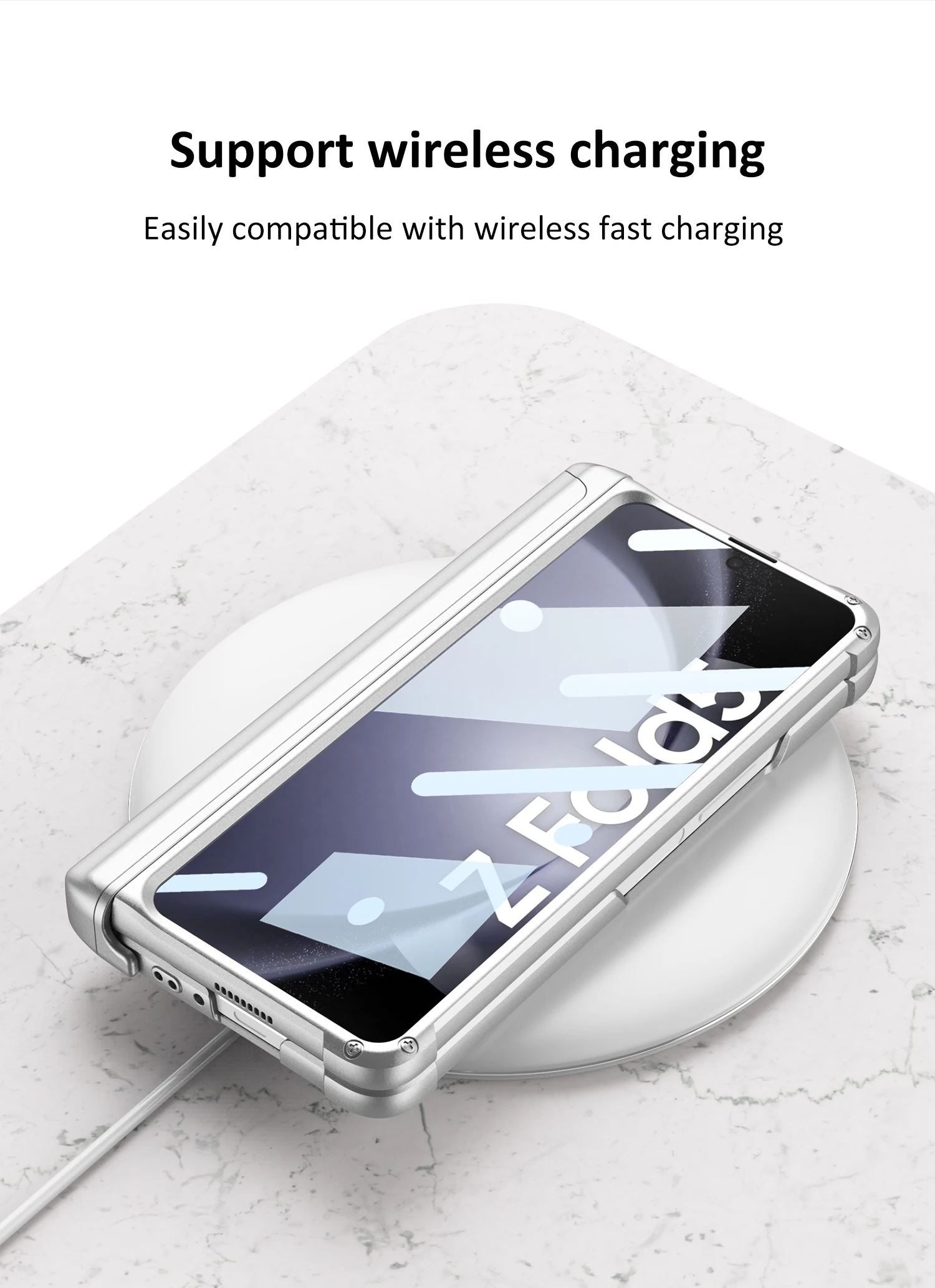 Magnetic Hinge Case with Slide Pen Holder & Kickstand For Galaxy Z Fol ...