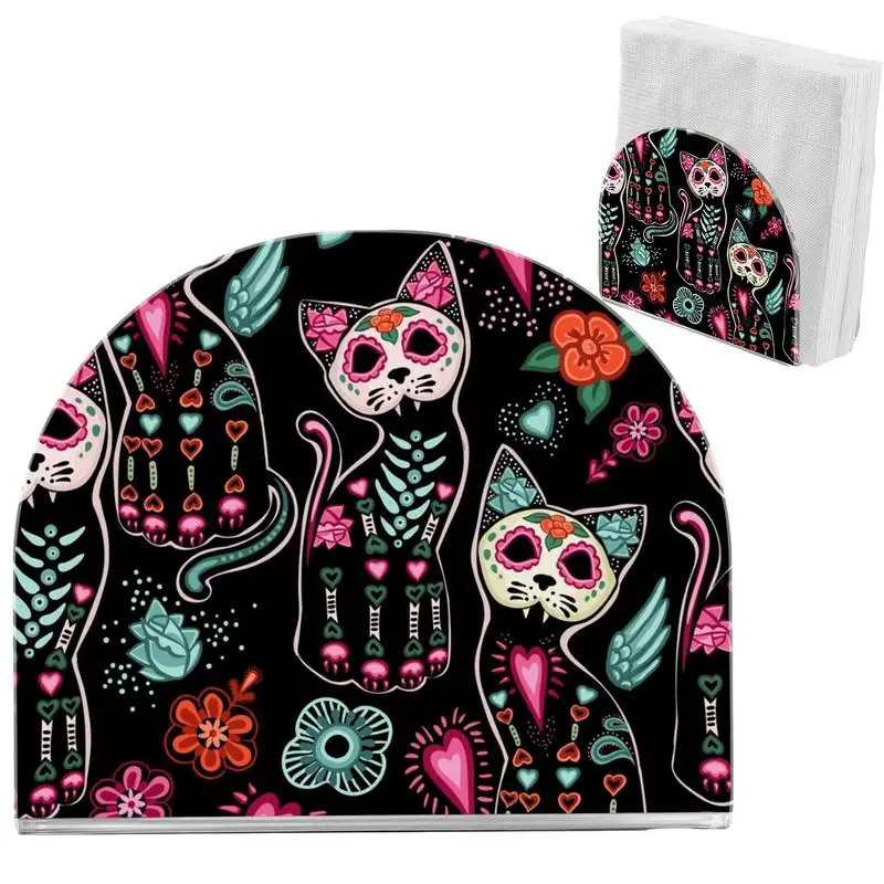 

Day Of The Dead Napkin Holder Acrylic Tissue Dispenser Upright Tissue Holder Gothic Mexican Party Decorations For Kitchen