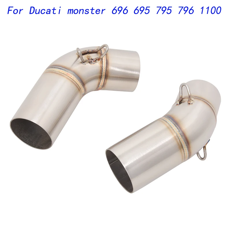 Slip On Motorcycle Mid Connect Pipe Middle Link Tube Stainless Steel For Ducati Monster 696 695 795 796 1100 All Years