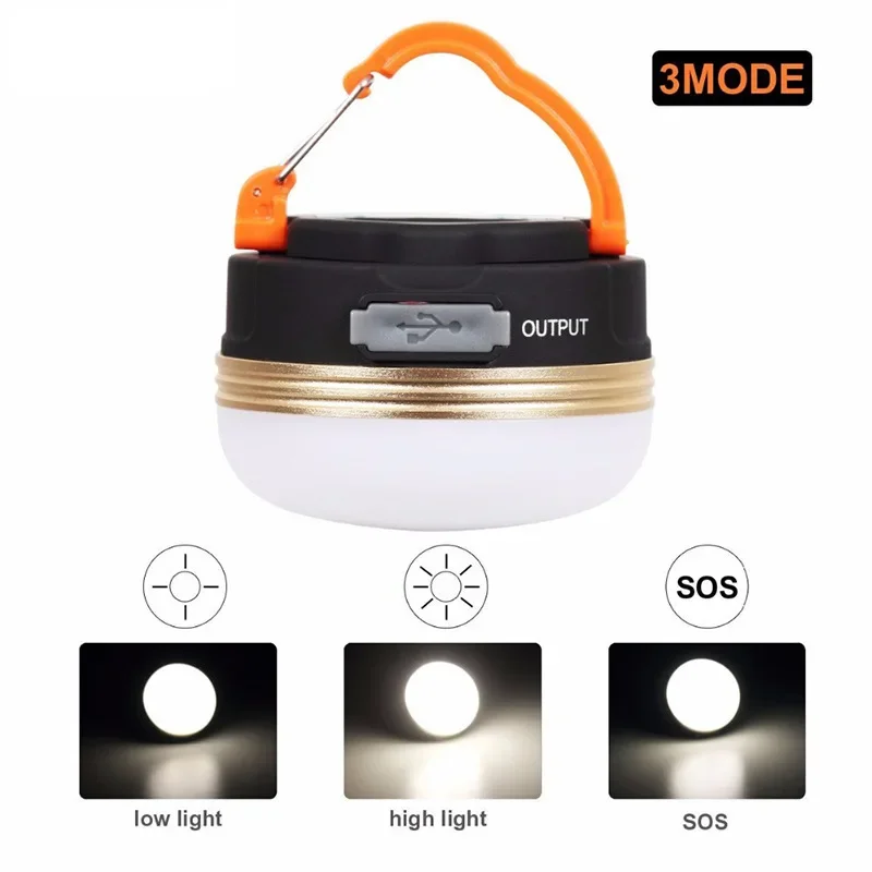 USB Rechargeable LED Camping Lantern Tents lamp 1800mAh Portable Camping Work Lights Outdoor Hiking Night Hanging lamp