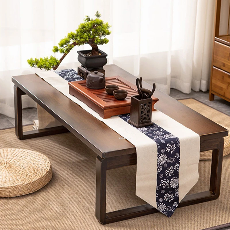 Japanese Tatami Side Table Creative Folding Bay Window Coffee Tables Modern Living Room Furniture Bedroom Balcony Bamboo Table