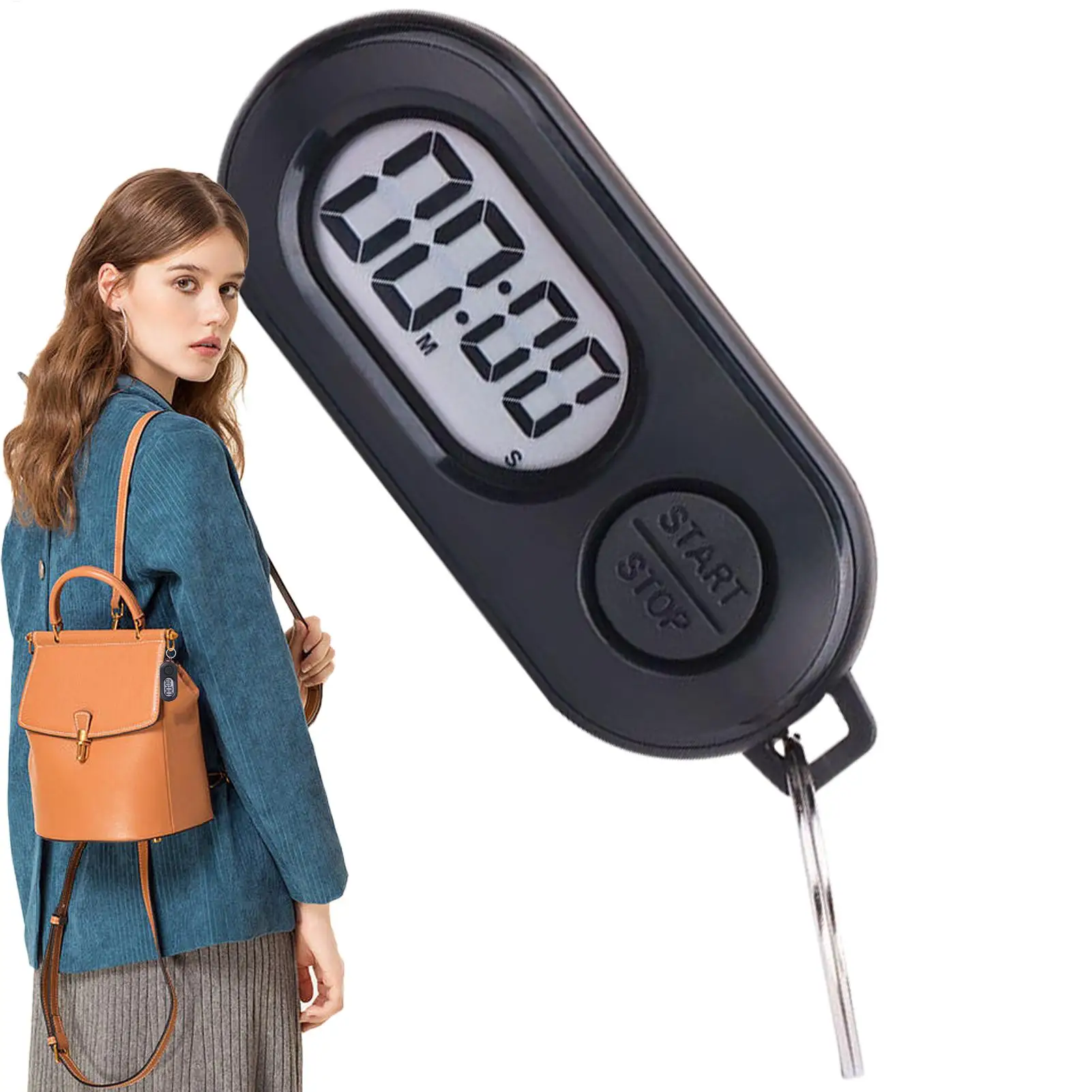 2025 NEW Stop Timer Keychain Sports Small Stop Timer Keychain Portable LCD Screen Digital Clock Lightweight Countdown Pendants