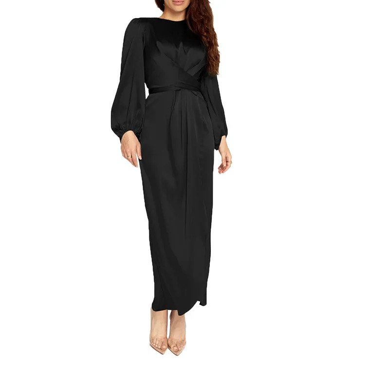 Islamic Clothing Arabic Women's Outwear New Arrival Long Dress Sweet and Fresh Satin Turkey Abayas for Women Ramadan Eid Kimono