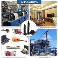 10/20/30ชิ้น M3 M4 M5 M6เกรด8.8เหล็กคาร์บอนสีดำหกเหลี่ยมสกรูหัวกลมสกรูแบบเจาะเอง 5