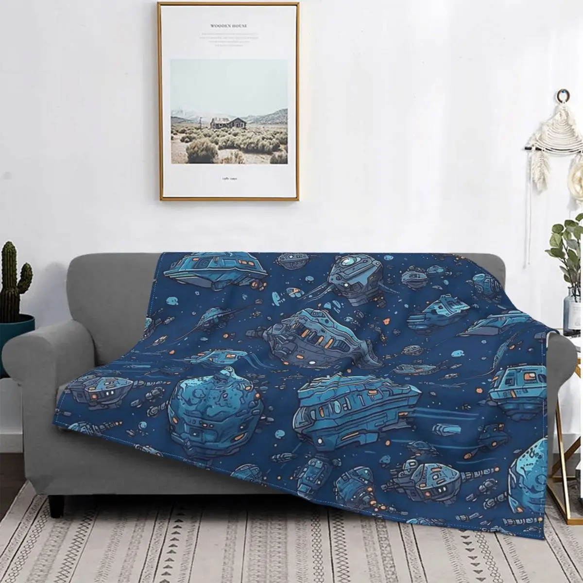 

Замечательное универсальное Флисовое одеяло, искусственное пространство, битва за скользящую луну, покрывала для дивана, плюшевое тонкое одеяло