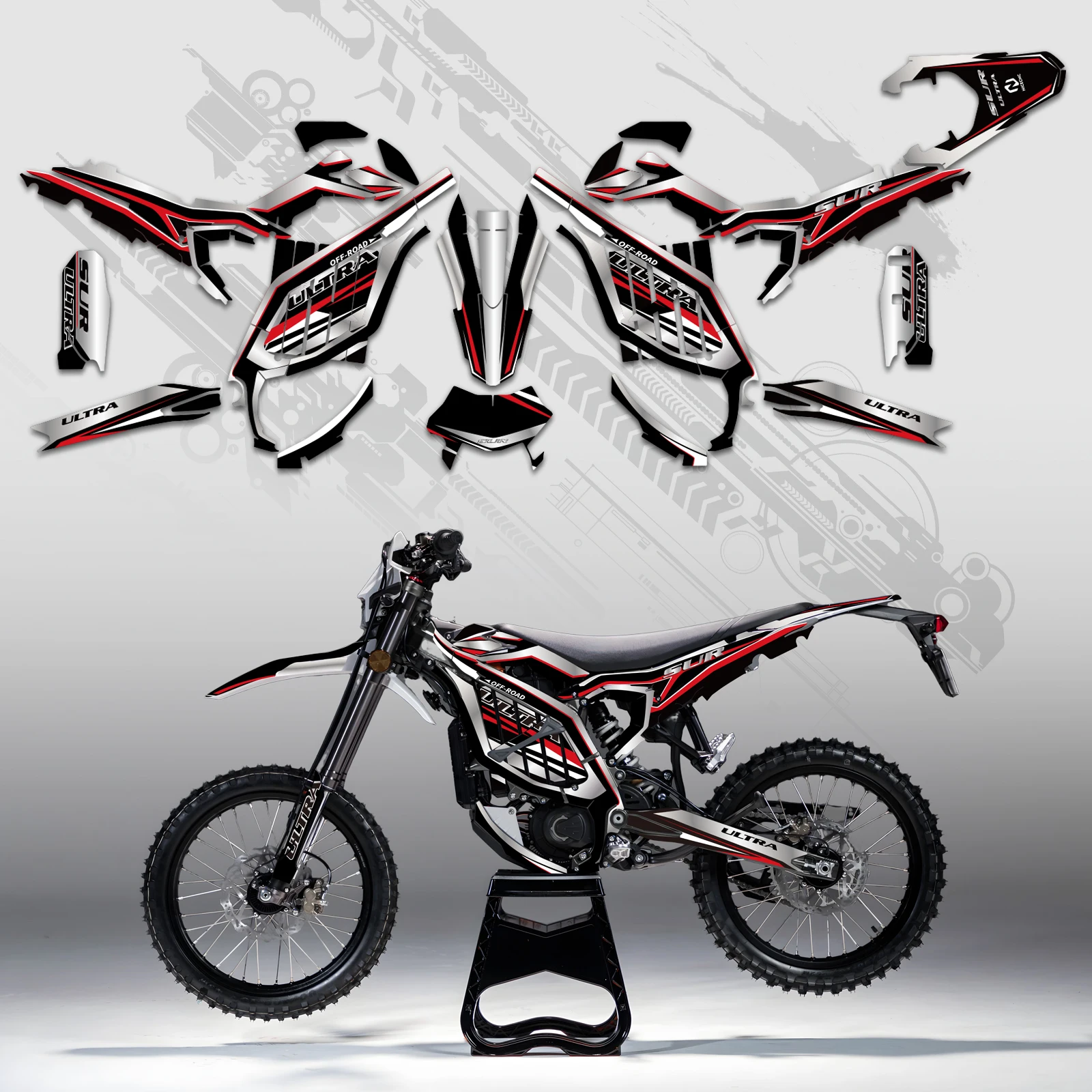 NICECNC Für Surron Ultra Bee Motocross Verkleidung Grafik-Hintergrund-Aufkleber-Set Anpassbare Elektro-Dirt-Bike-Aufkleber – Detail 3