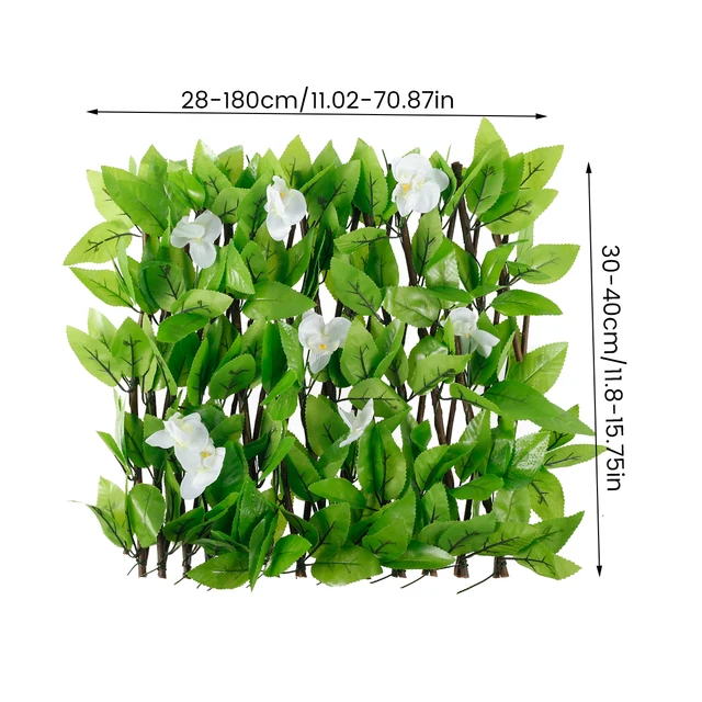 Új Kibővíthető Kerítés Adatvédelmi Képernyő 40X180Cm Mesterséges Levelek Vívópanel 8 Módban Napenergia Lámpák Faux Borostyán Hedge Virág - Image 6