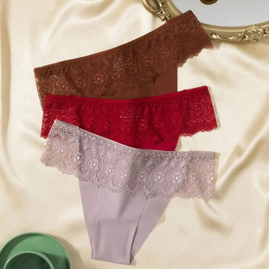 GICZI Intimate Lace Hollow Out Women's Panties Ice Silk Invisible Female Lingerie Sexy Bikini Underwear for Ladies S-L women panties women underwear female underwear