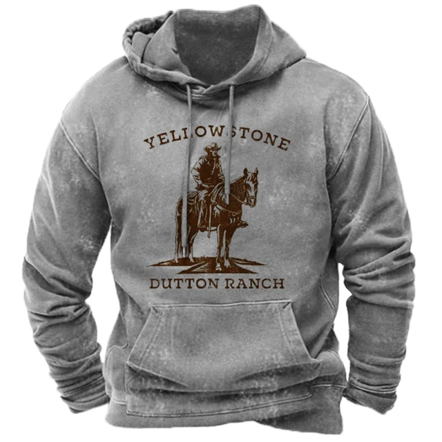 Yellowstone National Park Vintage Men Hoodies Print Pullovers Oversized O-neck Tops Tee Outdoor Streetwear Men Clothing Hot 2