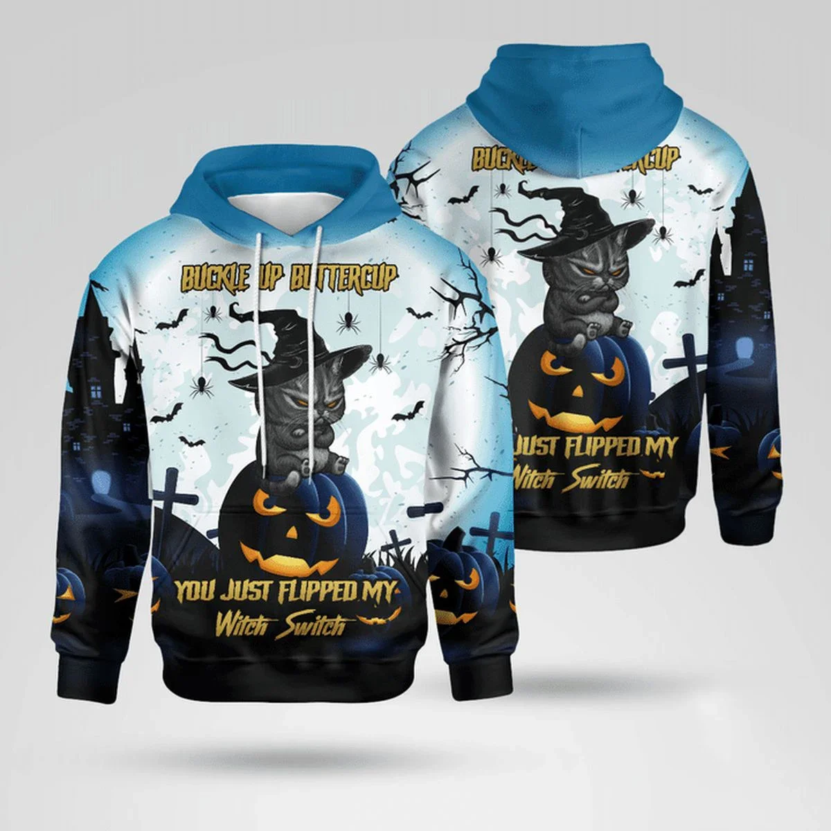 

3D All Over Printed Cat Buckle Witch Switch Halloween Hoodie Men Sweatshirt Unisex Streetwear Pullover Casual Jacket Tracksuits