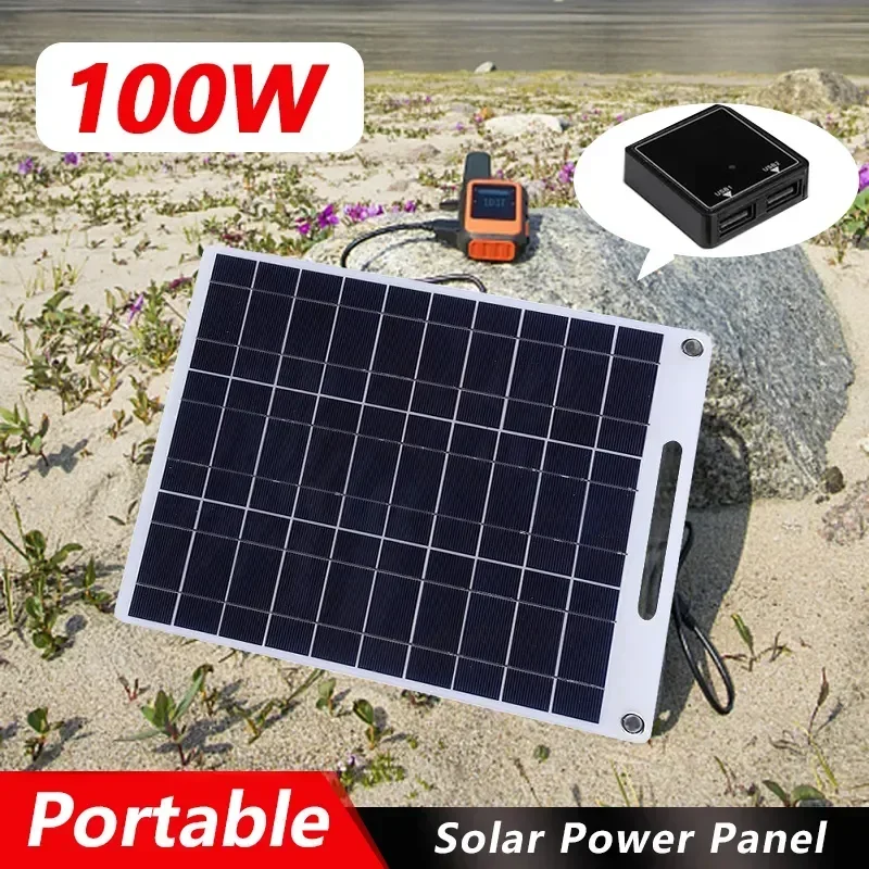 5V Solar Panel Waterproof Portable Dual USB Charger Outdoor Camping Solar Power Bank Battery Charging Plate solar panel