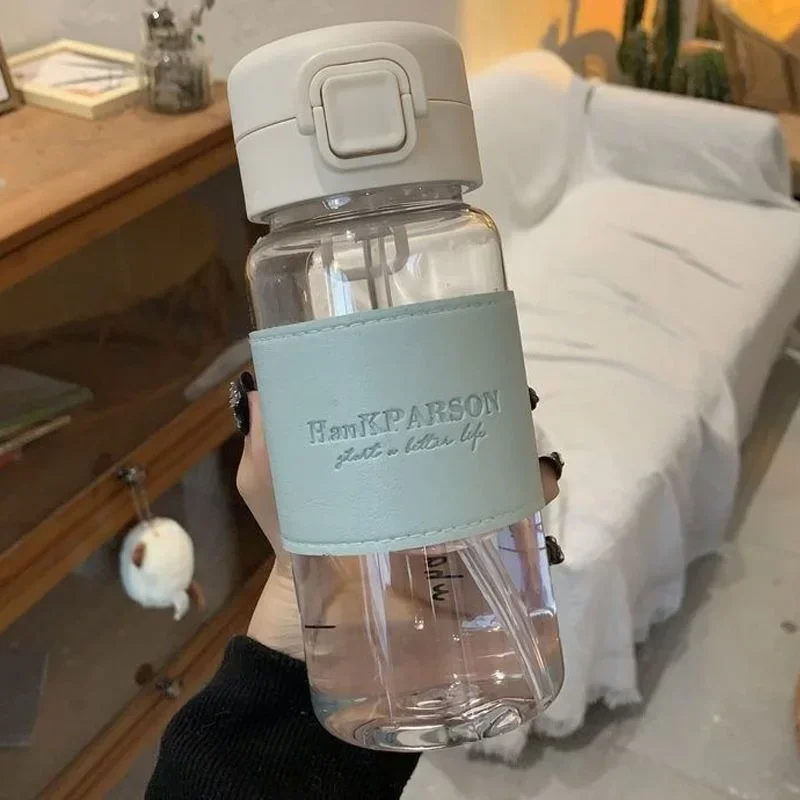 Cute and Creative 500ml Leak-Proof Straw Bottle