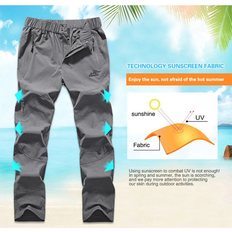 Hiking Pants Women Summer Trekking Pants Outdoor Running Walking Fishing Elastic Quick Dry