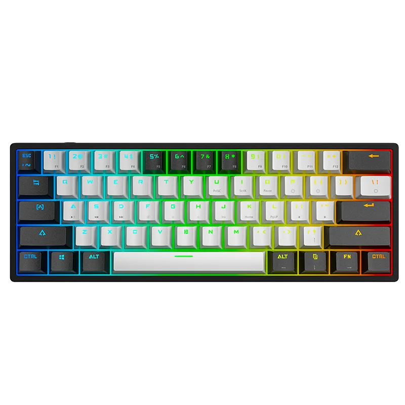 Mini Gaming Mechanical Keyboard 61 Keys Type-C Blue Switch RGB Lights Adjustable Ergonomics Wired Keyboard For Gamer Laptop PC 