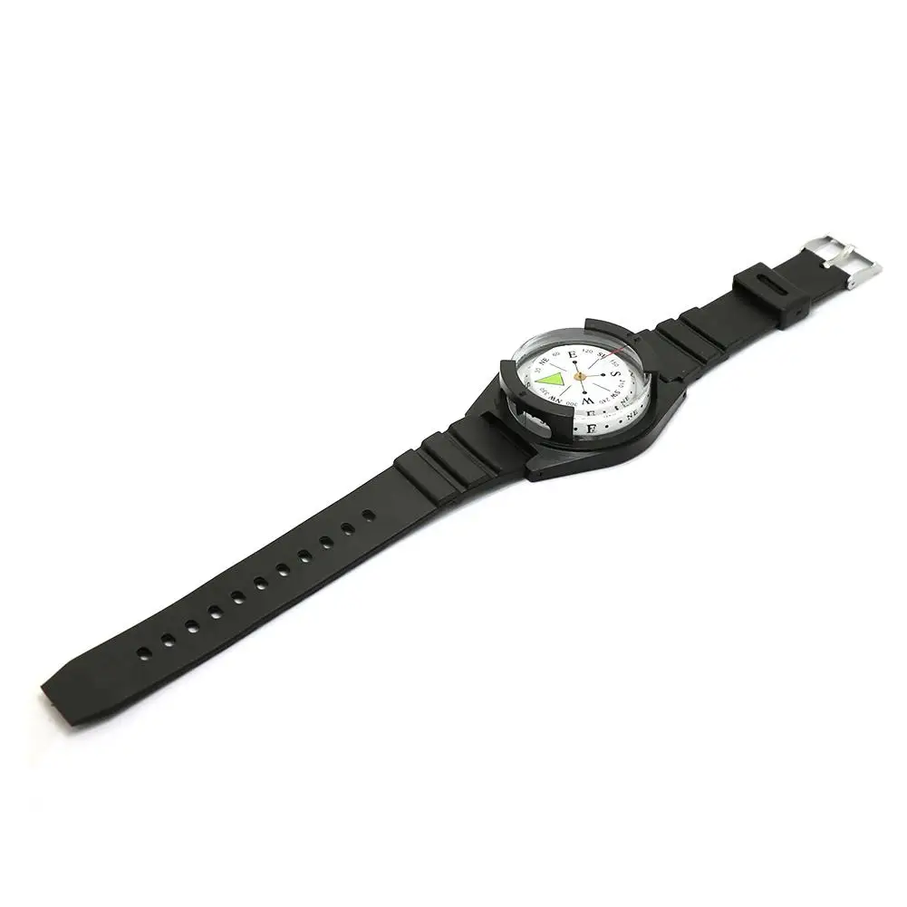New Arrival Outdoor Mini Lightweight Wristwatch ABS Compass Rubber Watchband Outdoor Survival Watch Black Band Tool Accessory