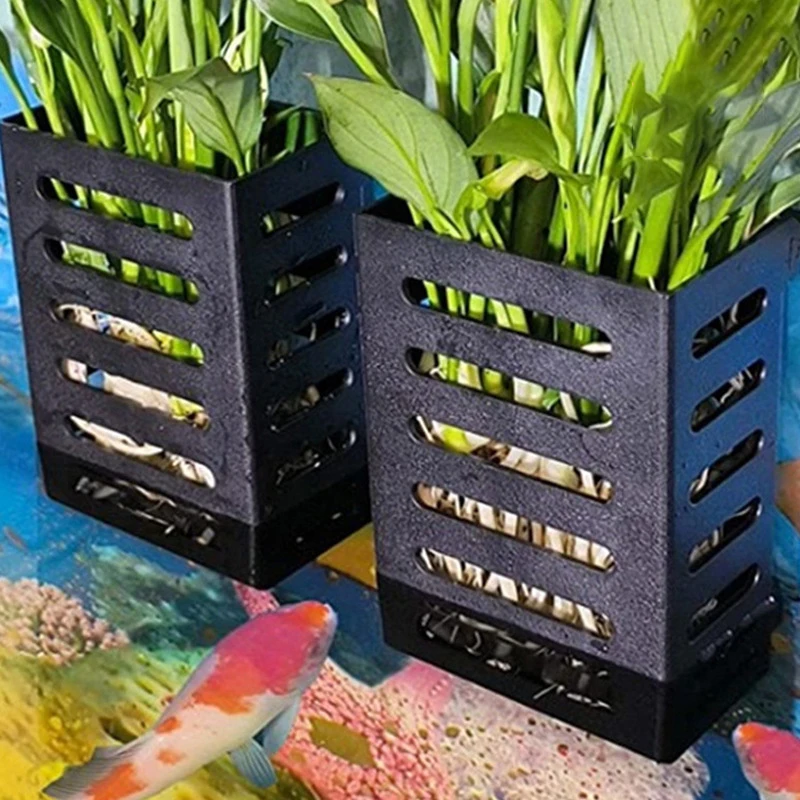 Aquarium Fish Tank Plant Holder with Hooks and Suction Cups for Emersed Plants Suitable for Aquatic Plant Cultivation Decoration