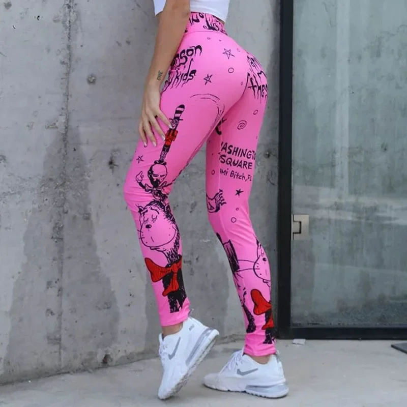 101016002 New eBay Digital Print Hip Lift Elastic High Waist Leggings Sports Yoga Pants
