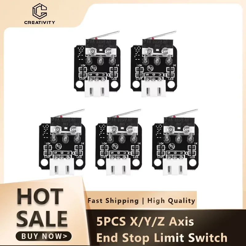 5PCS X/Y/Z Axis End Stop Limit Switch 3Pin N/O N/C Control easy to