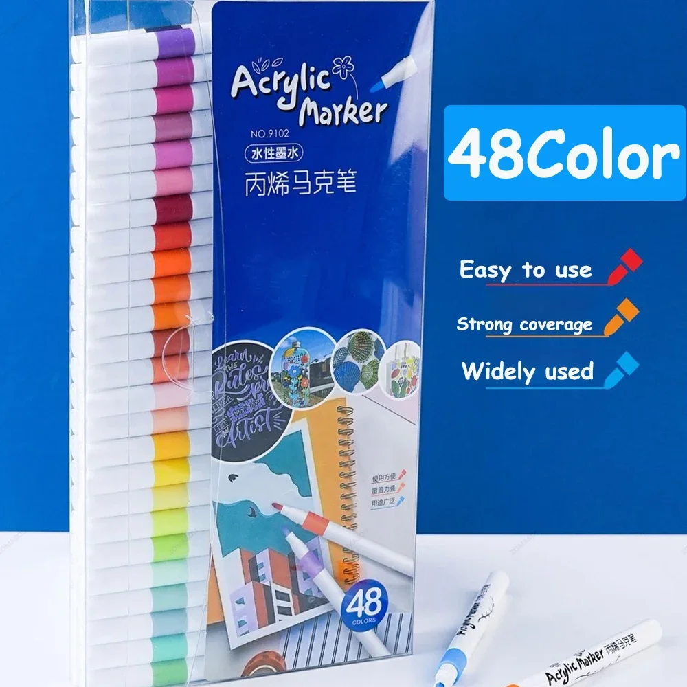 12-60 أفضل الألوان الاكريليك قلم تحديد الطلاء الكت...