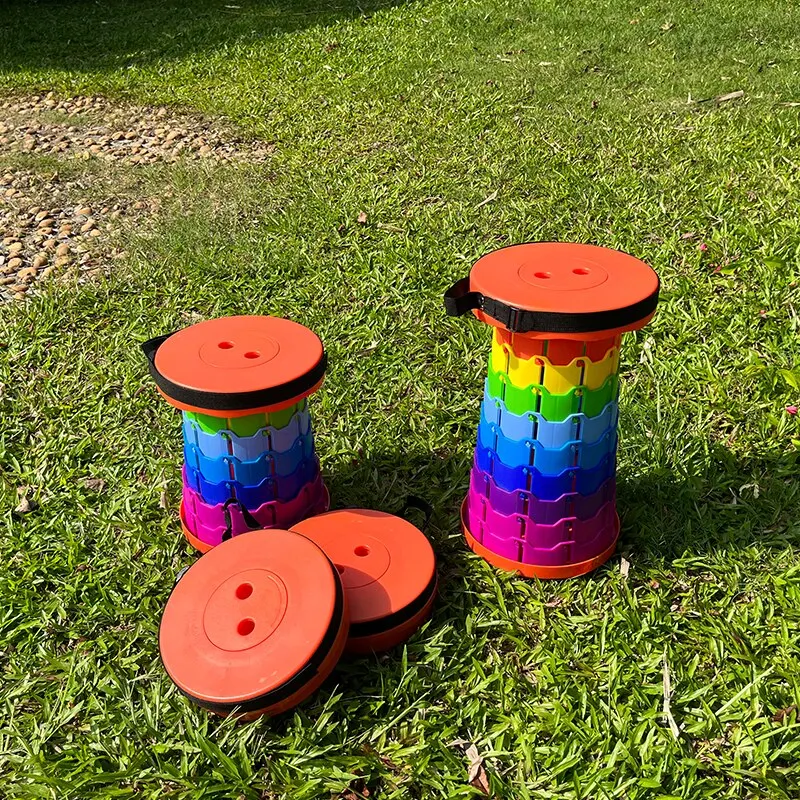 Huaideng Portable round Folding Chair Accordion Chair Height Adjustment