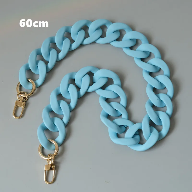 Neue Mode Frau Handtasche Zubehör Kette Matte Candy Lila Blau Harz Kette Matt Strap Frauen Kupplung Schulter Geldbörse Kette – Detail 22