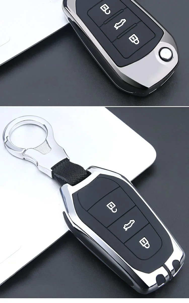 Car Key Case Full Cover For Peugeot 308 408 508 2008 3008 4008 5008 Citroen C4 C4l C6 C3-xr Protect Shell Zinc Alloy - - Racext™ - Peugeot REMOTE CONTROLS AND KEYS - Racext 211